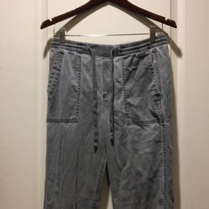 GAP womens drawstring elastic waistband joggers pockets pants size XS grey